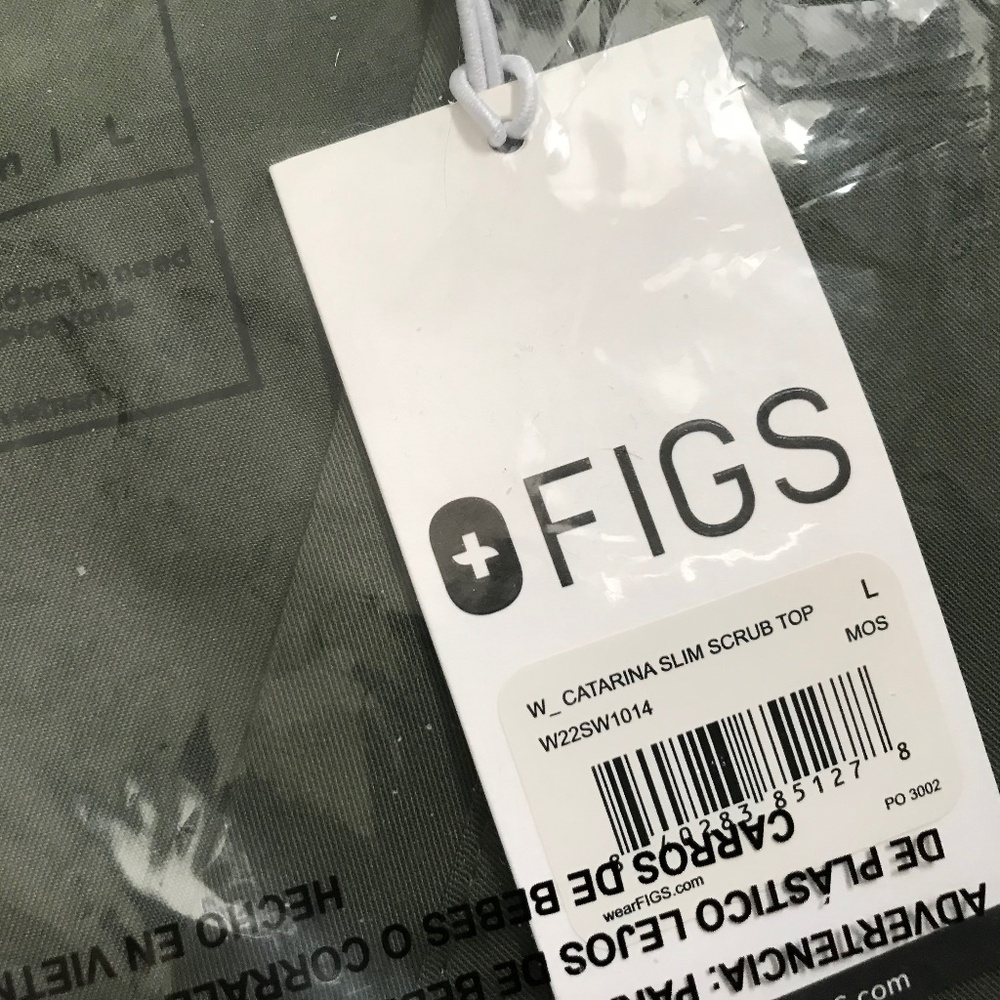 FIGS Slim Catarina Top Size Large Moss